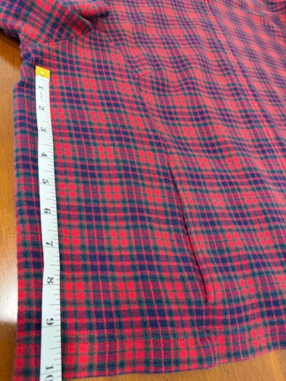 Land’s End Plaid Red Zipper Cotton Top Size L. - Picture 9 of 13